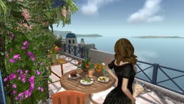 toropical lunch at Santorini house