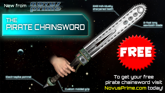 Free Novus Prime Pirate Chainsword [NA Redeemable Only], Oct 5, 2011, 11:03 PM, YourPSHome.net, 4606