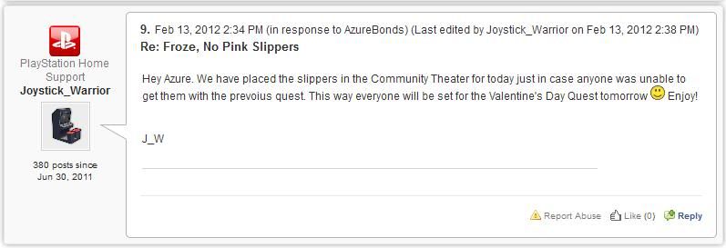 [USA] Heart Shaped Slippers is moving to Community Theater just for Valentine's Eve, Feb 13, 2012, 10:30 PM, YourPSHome.net, 6231